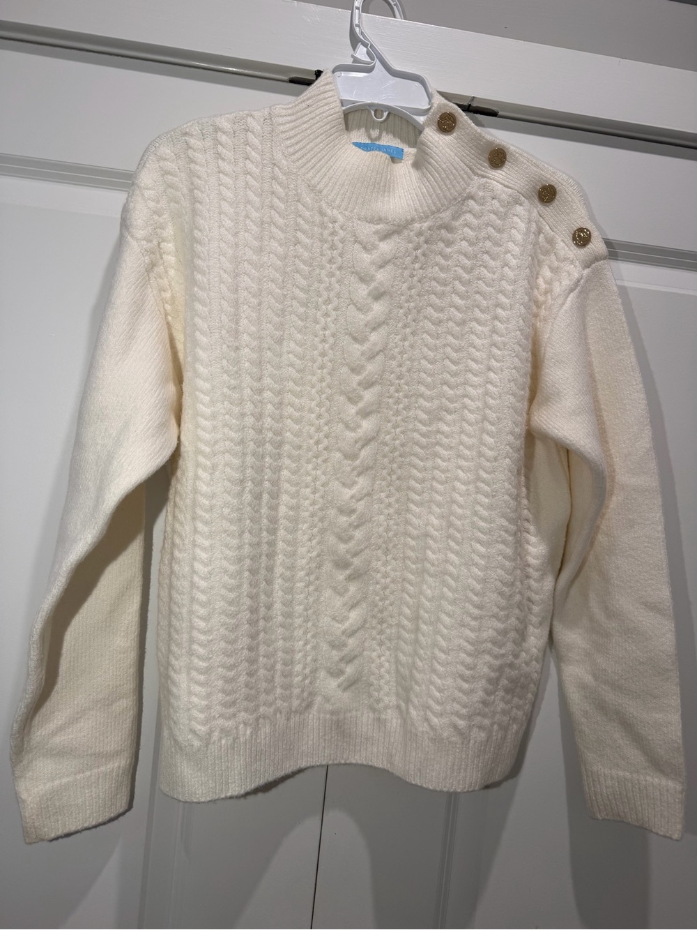 Draper James Cream Cable Knit
Turtleneck Sweater- Size L